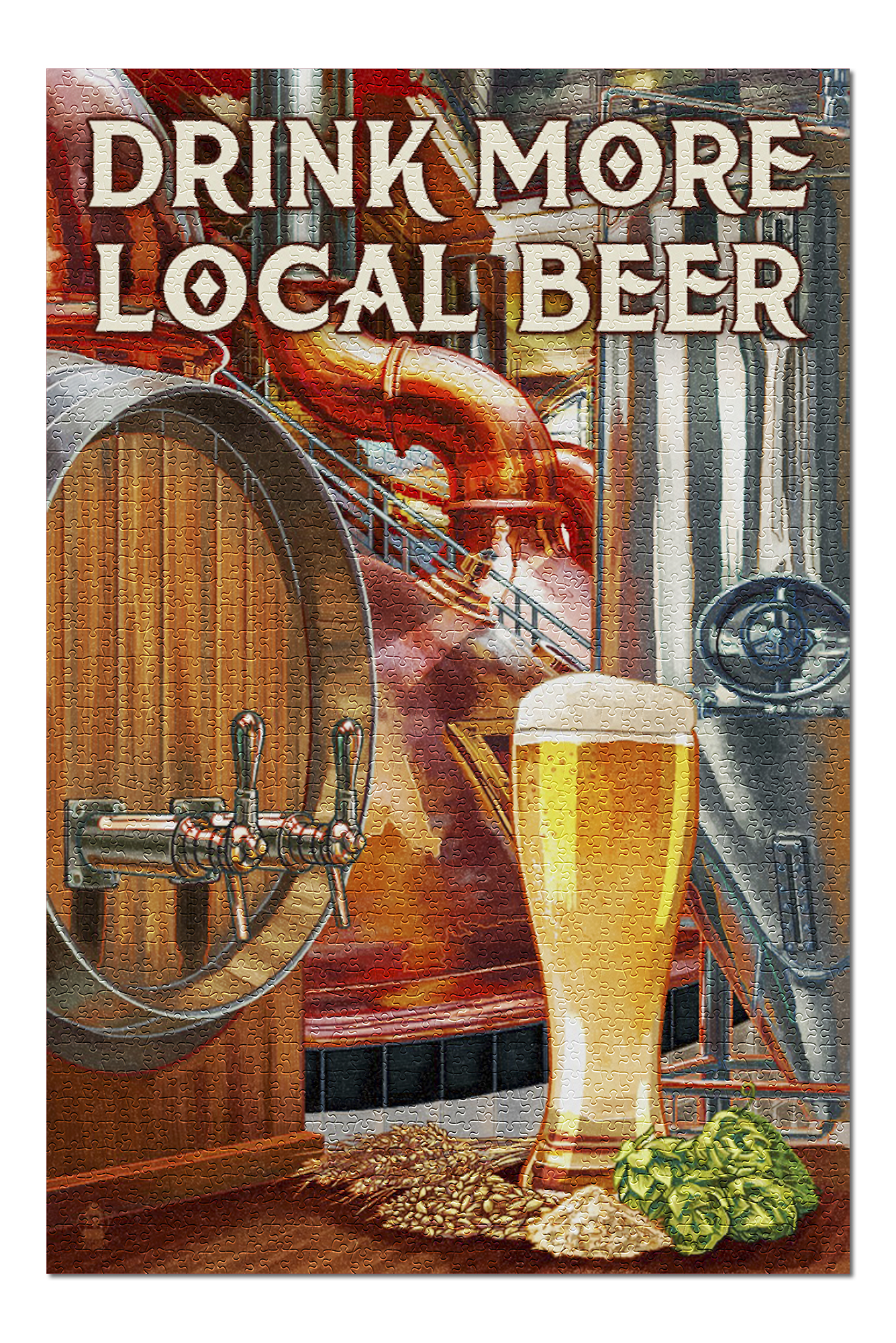 Drink More Local Beer - Brewery Scene (20x30 Premium 1000 ...