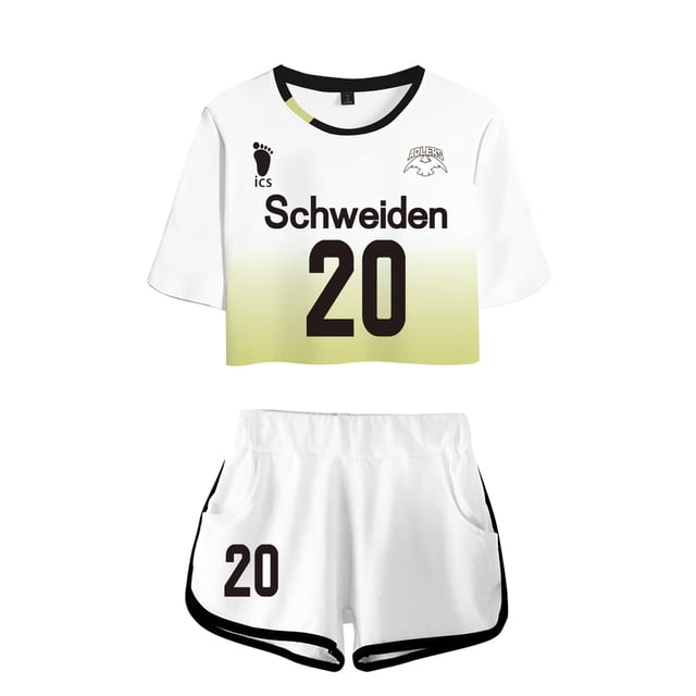 ¡¡¡Anime Haikyuu!!! Schweiden Adlers Sudadera con capucha 3d Sudadera Midriff Traje Cosplay Traje JerseysSchweiden Adlers5XXXL Deng Xun unisex