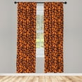 thumbnail image 5 of Ambesonne Ghost Window Curtains, Hand-drawn Ghosts Pattern, Each 28" W x 63" L, Dark Purple and Orange, 5 of 5