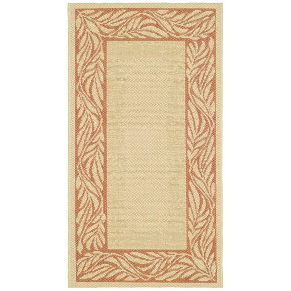 Safavieh Courtyard Micah Floral Indoor/Outdoor Area Rug, Natural/Terracotta, 2' x 3'7"