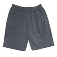 thumbnail image 5 of Elvqul Elastic Waist Shorts for Men Bermuda Dark Gray Big and Tall Pull On Gym Athletic Casual Solid Mens Shorts, 5 of 8