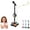 Black, variant on Star Microphone with Stand,Musical Toy with 15.75-35.43 Inches Adjustable Height,Wired Smartphone Connection,Stable Base,and Exciting 5-Light Microphone with Built-in Music & Lights