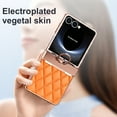 thumbnail image 7 of ELEHOLD Case for Samsung Galaxy Z Flip 6, Plating Glitter Shockproof Leather Phone Case with Ring Stand,Orange, 7 of 7