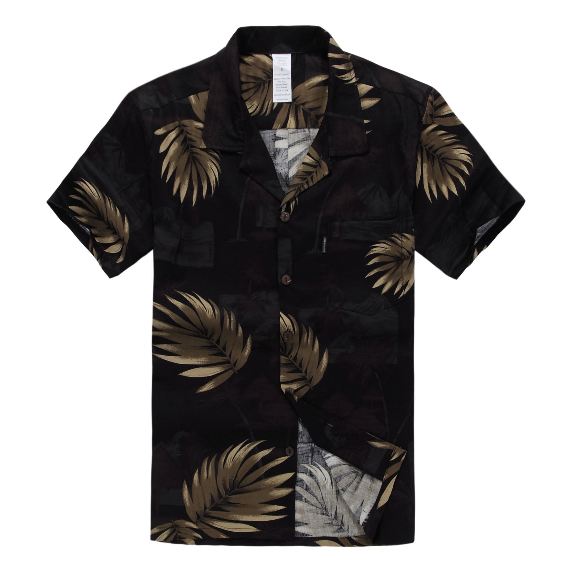 Palm Wave Mens and Big Mens Leaf Print Hawaiian Shirt, up to size 6XL ...
