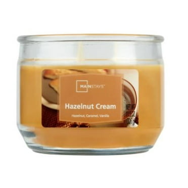 Mainstays 3-Wick Glass Jar Candle, Hazelnut Cream, Tan, 11.5 oz