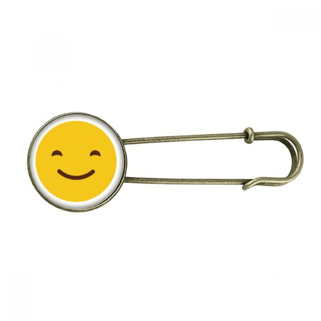Broche de metal antiguo sonrisa amarillo lindo hermoso Patrón de chat en linea