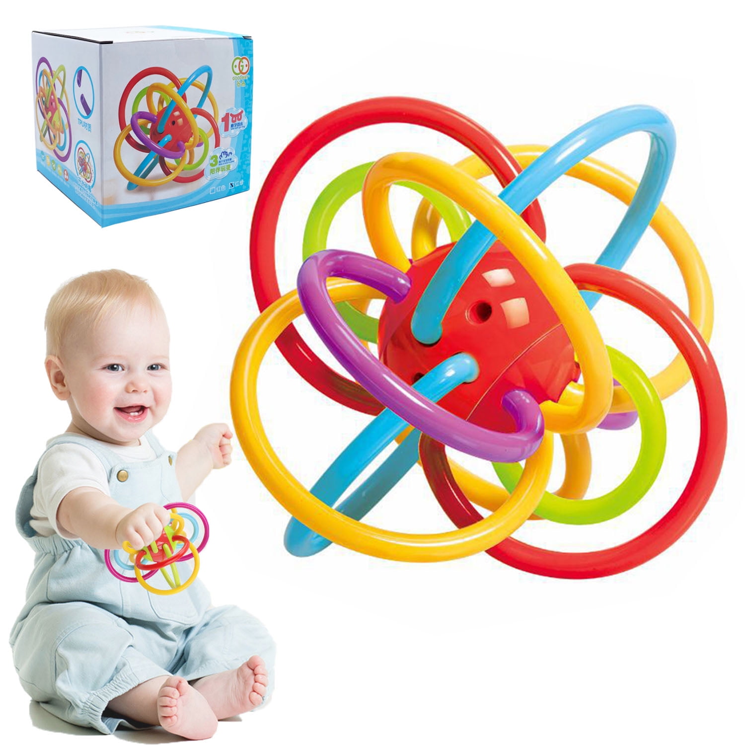 Baby Infant Baby Kids Toy Ball Sensory Puzzle Teether Teething Training Tooth 