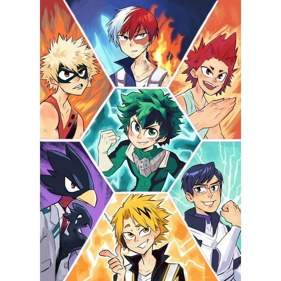 5D Diamond Painting Set DIY My Hero Academy Diamond Art Painting Set Cross Stitch Embroidery Rhinestone Mosaic Home Decor 12x16 inch