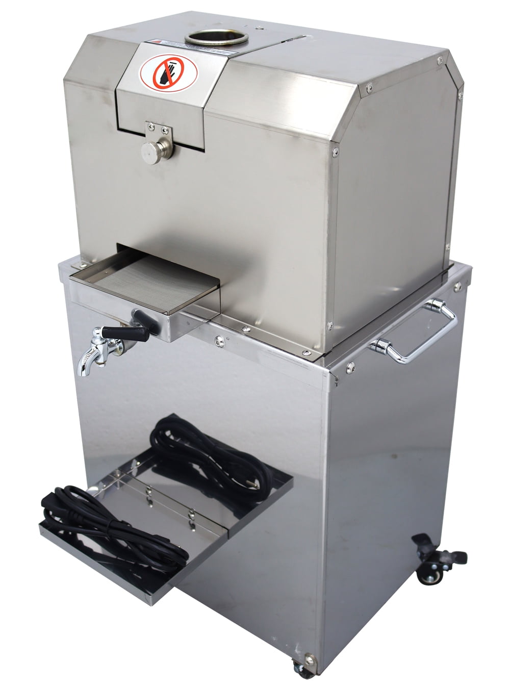 Electric Sugarcane Juicer Vertical Sugar Cane Ginger Sweet Sorghum Press Juice Machine 4 Rollers 110V