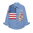 thumbnail image 3 of IWRICH Women's 250th Anniversary 1776-2026 American Flag USA Shirt Floral Patriotic Button down Long Sleeve Blouses 10-Light Blue S, 3 of 3