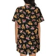 thumbnail image 3 of Naloa Rose Flower Bear Women's Short-Sleeved Pajama Set, Loungewear, Summer pajamas, Breathable Cozy - XX-Large, 3 of 9