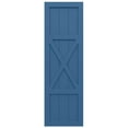 thumbnail image 5 of Ekena Millwork 15"W x 67"H True Fit PVC Center X-Board Farmhouse Fixed Mount Shutters, Sojourn Blue (Per Pair - Hardware Not Included), 5 of 7