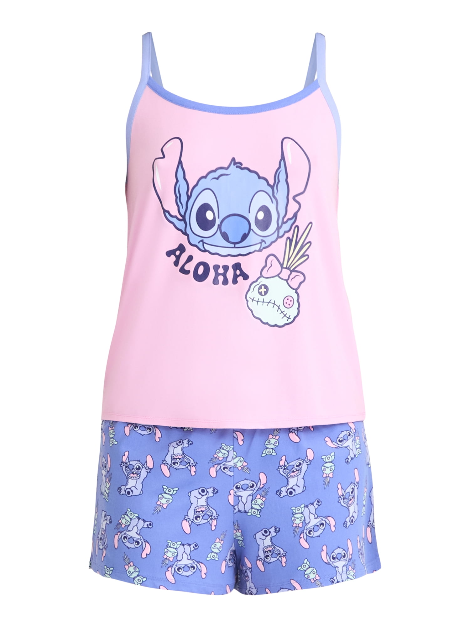 Disney Stitch Women's Tank Top and Shorts Pajama Set, 2-Piece, Sizes XS-3X