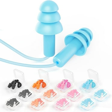 Ear Plugs 12 Pair Silicone Ear Plugs Reusable Earplugs for Sleeping Moldable Ear Plugs for Snoring Noise Cancelling Wax Earplugs for Swimming, Airplane, Shooting, 22dB Highest NRR (Colorful)