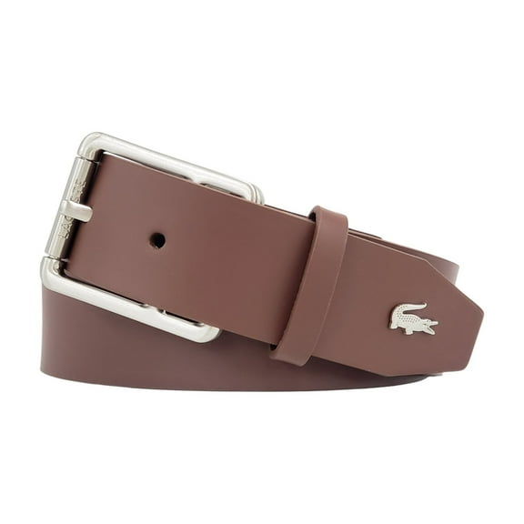 Lacoste Men's Buckle Belt With Croc Detail, Chestnut, 40