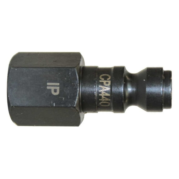 1/4" Automotive Steel Coupler Plug x 1/4" Female NPT (Black)