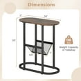thumbnail image 3 of Costway 2-tier Side Table Oval Narrow End Table Nightstand Bedside Table Brown, 3 of 10