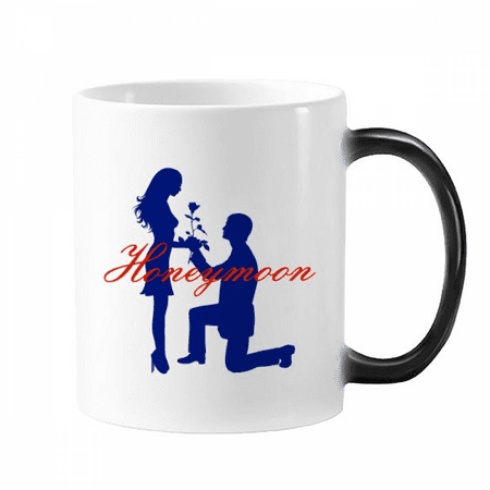 

Wedding Roses Flower Love Mug Changing Color Cup Morphing Heat Sensitive 12oz