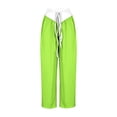 thumbnail image 4 of WFJCJPAF 2025 New Product Khaki Pants for Women Dickies,Women's Fashionable Striped Printed Drawstring Wide Leg Pants - Green M, 4 of 4