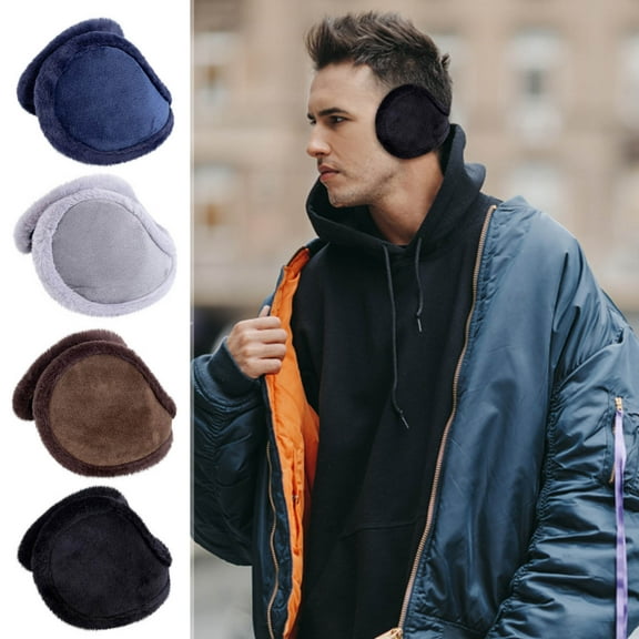 Floleo Winter Ear Muffs For Men - Foldable - Fleece Ear Warmer Ear Covers Cold Weather Outdoor