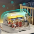 thumbnail image 6 of 2025 Large Baby Bottle Organizer with Cover ＆ Removable Drain Tray, Dustproof Portable Baby Bottle Drying Rack Reusable Bottle Rack Holder Storage (E), 6 of 12