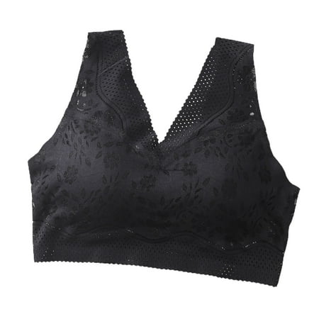 

fanshao Bra V Neck Thin Female Women Push Up Lace Bra for Sleeping