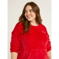 thumbnail image 4 of Joyspun Women’s and Women’s Plus Crew Neck Plush Pajama Set, Sizes XS-3XL, 4 of 4