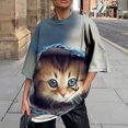 thumbnail image 2 of Blusa informal de manga corta con estampado de animales y manga corta para mujer Fridja  gope3436, 2 of 6