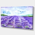 thumbnail image 2 of Lavender Fields Watercolor - Landscape Canvas Art Print, 2 of 3