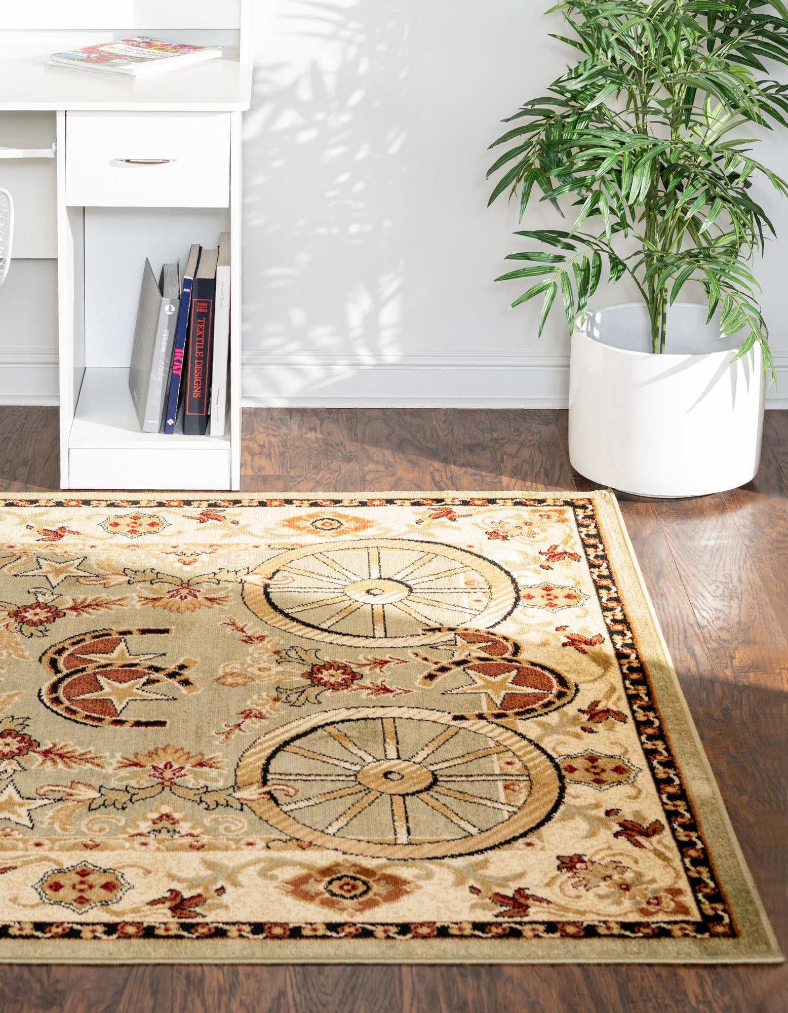 Pioneer Collection Rug 9' x 12' Green MediumPile Rug Perfect For Living Rooms, Large