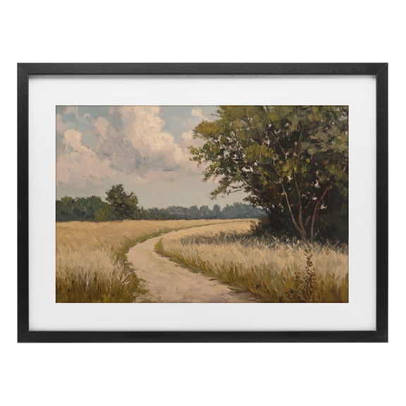 Stupell Industries Traditional Peaceful Thinking Path Black Framed Print Under Glass, 20 x 14, by Petals Prints Design