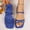 Blue, variant on Jamicy Women's Strappy Sandals Square Toe Dressy Summer Cute 2026 Vacation Ankle Strap Slip On Low-Heeled Flat Sandals