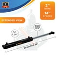thumbnail image 2 of 2x14 Hydraulic Cylinder - 2 Bore 14 Stroke Double Acting Welded Cross Tube Hydraulic Cylinder 3500 PSI, 2 of 7