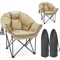 Oversized Padded Comfy Camping Chair for , Portable Padded Lawn Chair, Weight Capacity, Heavy Duty Moon Leisure Folding Chair for Camping, Hiking