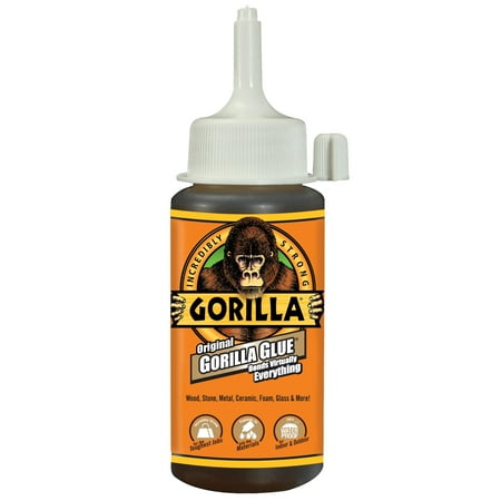Gorilla Original Brown Polyurethane Glue, 4 Ounce Bottle, 1-2 Hours dry time
