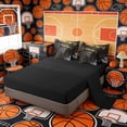 thumbnail image 4 of Erosebridal Gold Black Basketball Bedding Comforter Set, Sport King Bedding Sets for Men and Boys, Black Reversible 7 Pieces, 4 of 6