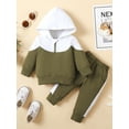 thumbnail image 2 of aturustex 0M 3M 6M 9M 12M 18M Infant Baby Boy Clothes Contrast Color Long Sleeve Pullover Hooded Sweatshirt Top and Pants Set Fall Outfit, 2 of 9