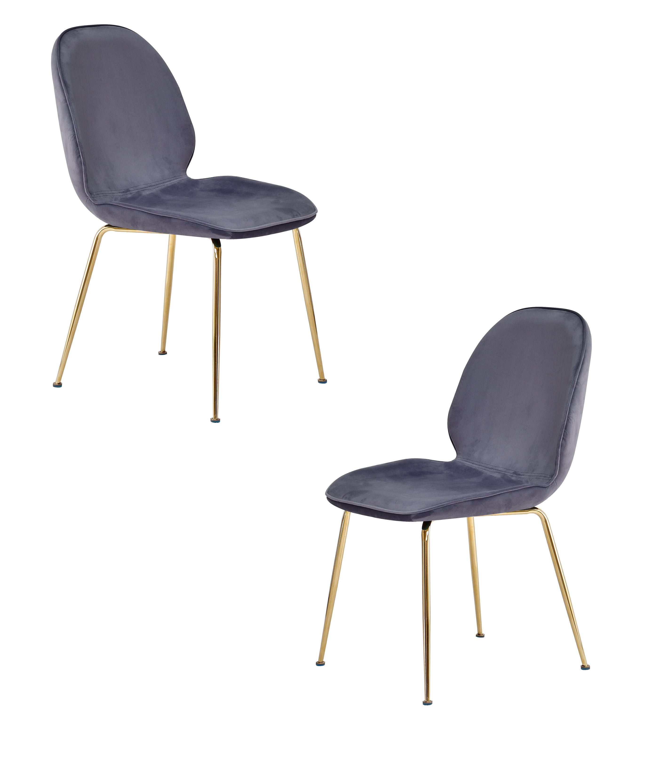 Grey Best Master Furniture Evan Upholstered Accent Stool with Gold Plated Base