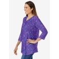 thumbnail image 3 of Woman Within Plus Size Perfect Printed Three-Quarter Sleeve V-Neck Tee, 3 of 6