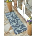 thumbnail image 3 of Unique Loom Outdoor Coastal Collection Area Rug - Tethered (2' x 6' Runner Navy Blue/Ivory), 3 of 12