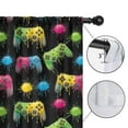 thumbnail image 4 of Blackout Kids Curtains,Colorful Controllers Games Icons Black Pattern Childrens Insulated Curtains Set Of 2,Bedroom Essentials,Toddler Room Decor 52"x84", 4 of 5