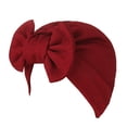 thumbnail image 1 of maskred Womens Big Bowknot Turban Hat Statement With Style Versatile Style Head Wrap Cap Winered, 1 of 6