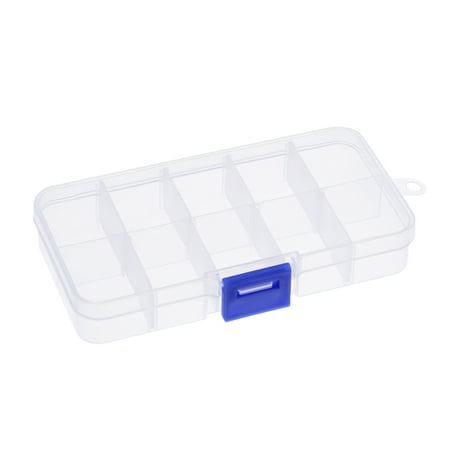 Plastic Storage Container, with Adjustable Dividers, 10 Compartments 