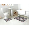 thumbnail image 4 of Xecao Vintage Floral 2-Piece Vintage Seamless Anti-Skid Mat Set, featuring a stylish pattern for a safe and elegant toilet rug experience, 4 of 6