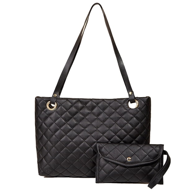 Conjunto De Dos Piezas Con Cartera Y Bolso Tote Bolso bandolera para mujer Casual 2 en 1 Conjunto de bolsos Moda para mujer Tote (Negro) Ehuebsd Para Estrenar