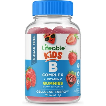 Lifeable Sugar Free B Complex for Kids, with 6 B Vitamins, 90 Gummies