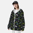 thumbnail image 5 of Goofa Space Rockets Printed Women's UPF 50+ Sun Protection Hoodie Jacket Lightweight Long Sleeve Sun Shirt for Women with Pocket Hiking Outdoor-, 5 of 9