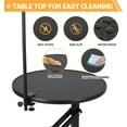 thumbnail image 6 of 24" Hydraulic Lift Dog Grooming Table, 360° Rotating Round Desktop Pet Grooming Table for Small Dogs, Heavy Duty Height Adjustable with Overhead Arm Dog Grooming Station, Black, 6 of 7