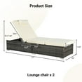 thumbnail image 4 of Outdoor Chaise Lounge Chairs Set of 2, Wicker Rattan Sun Tanning Chair with Adjustable Backrest and Cup Holder, Recliner with Cushion and Headrest, Beige, 4 of 6