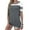 S_Dark Grey, variant on STARVNC Women Stripe Splice Short Sleeve Crew Neck Shirt